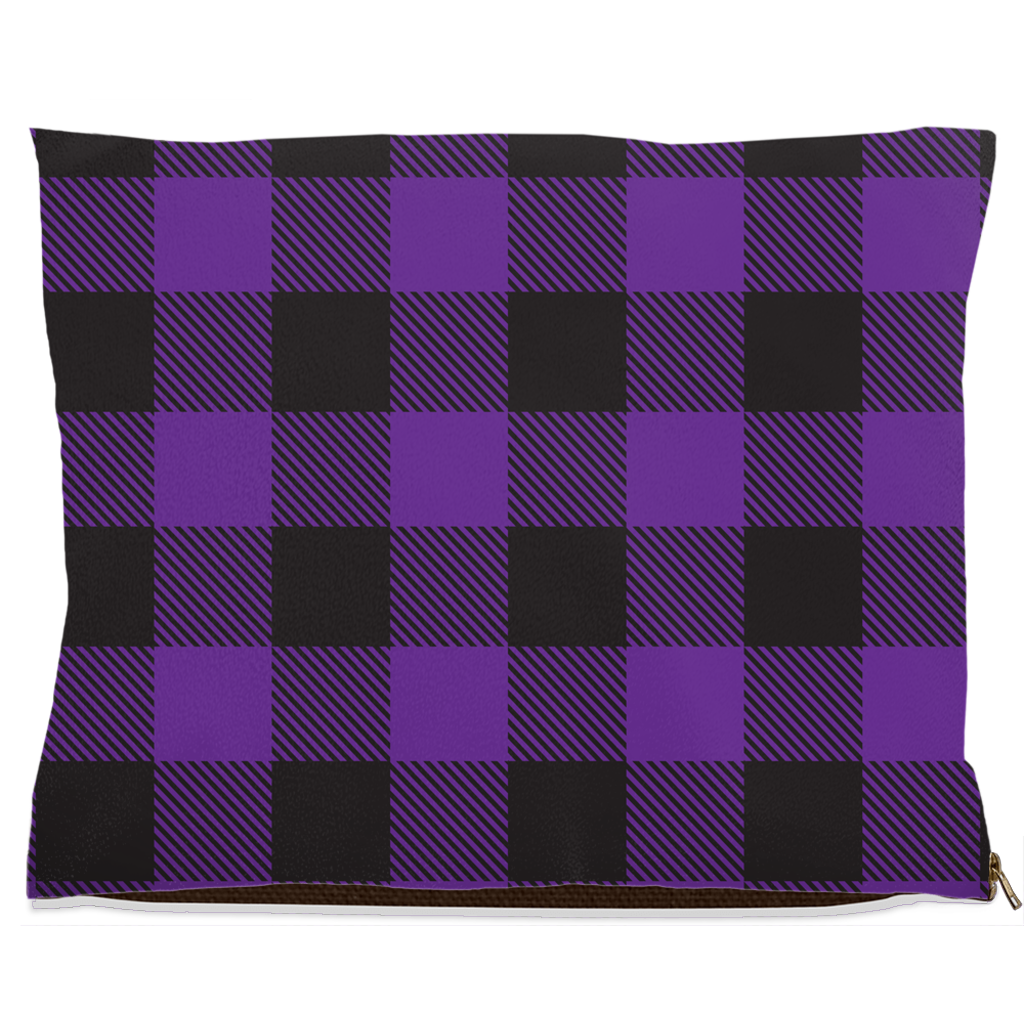 Buffalo Plaid Purple Dog Bed