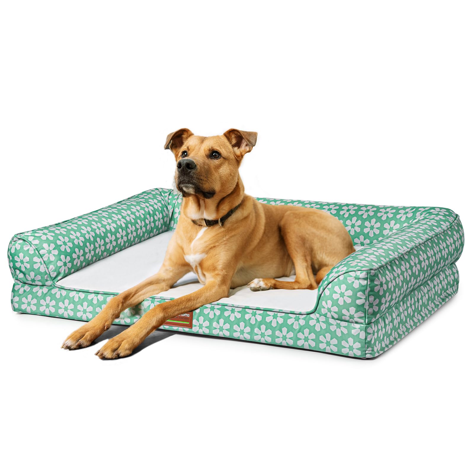 ClevaHome Comfort Orthopedic Dog Bed for Large Dogs - Waterproof Sofa Bed with Removable Bolsters & Washable Cover & Nonslip Bottom Egg Foam Dog Sofa with Enhanced Head and Neck Support