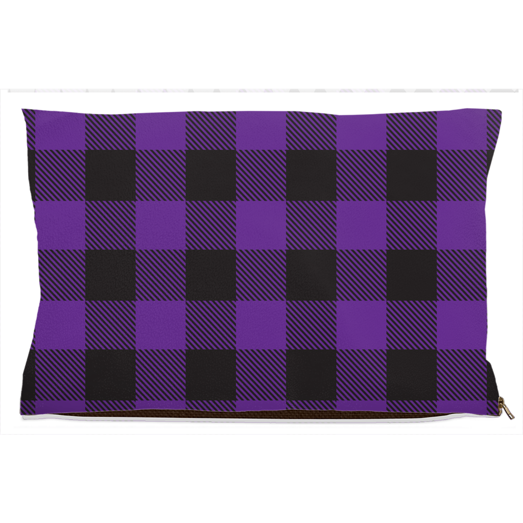 Buffalo Plaid Purple Dog Bed