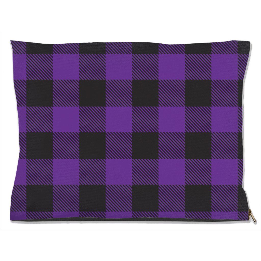 Buffalo Plaid Purple Dog Bed