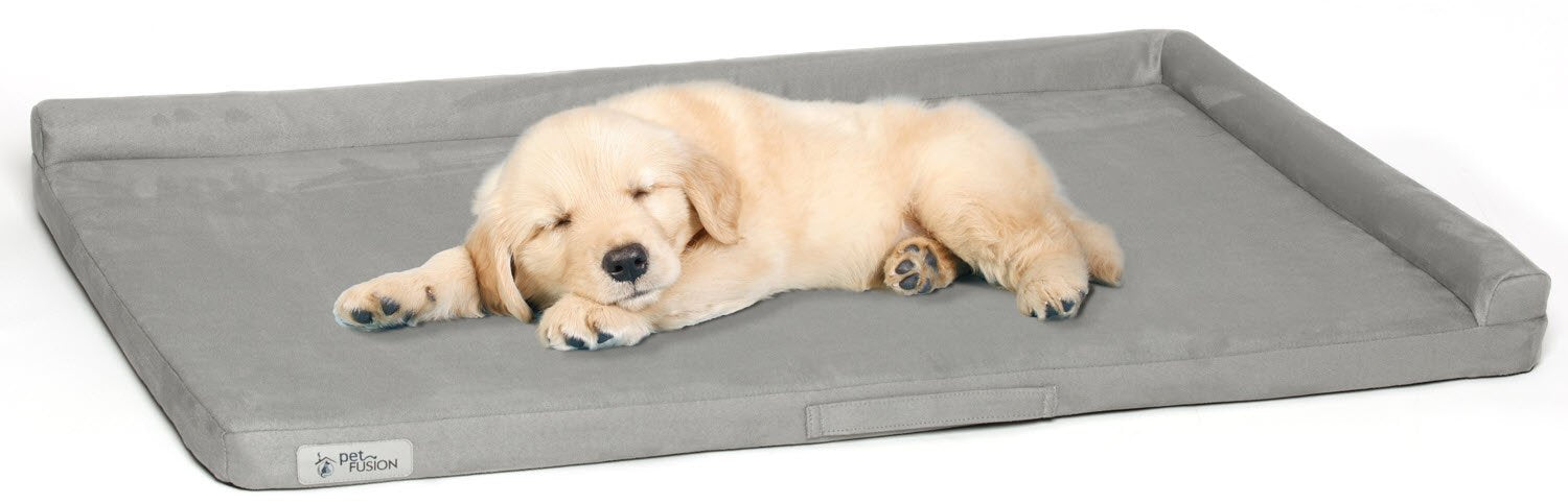 PetFusion PuppyChoice Dog Crate Bed | Durable Microsuede Cover Solid Foam Waterproof Liner | Removable Washable Crate Pad Cover. Replacements Covers & Blankets Also Avail | 1 Year Warr.