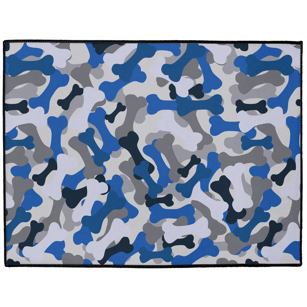 Bone Camo Blue Dog Mat