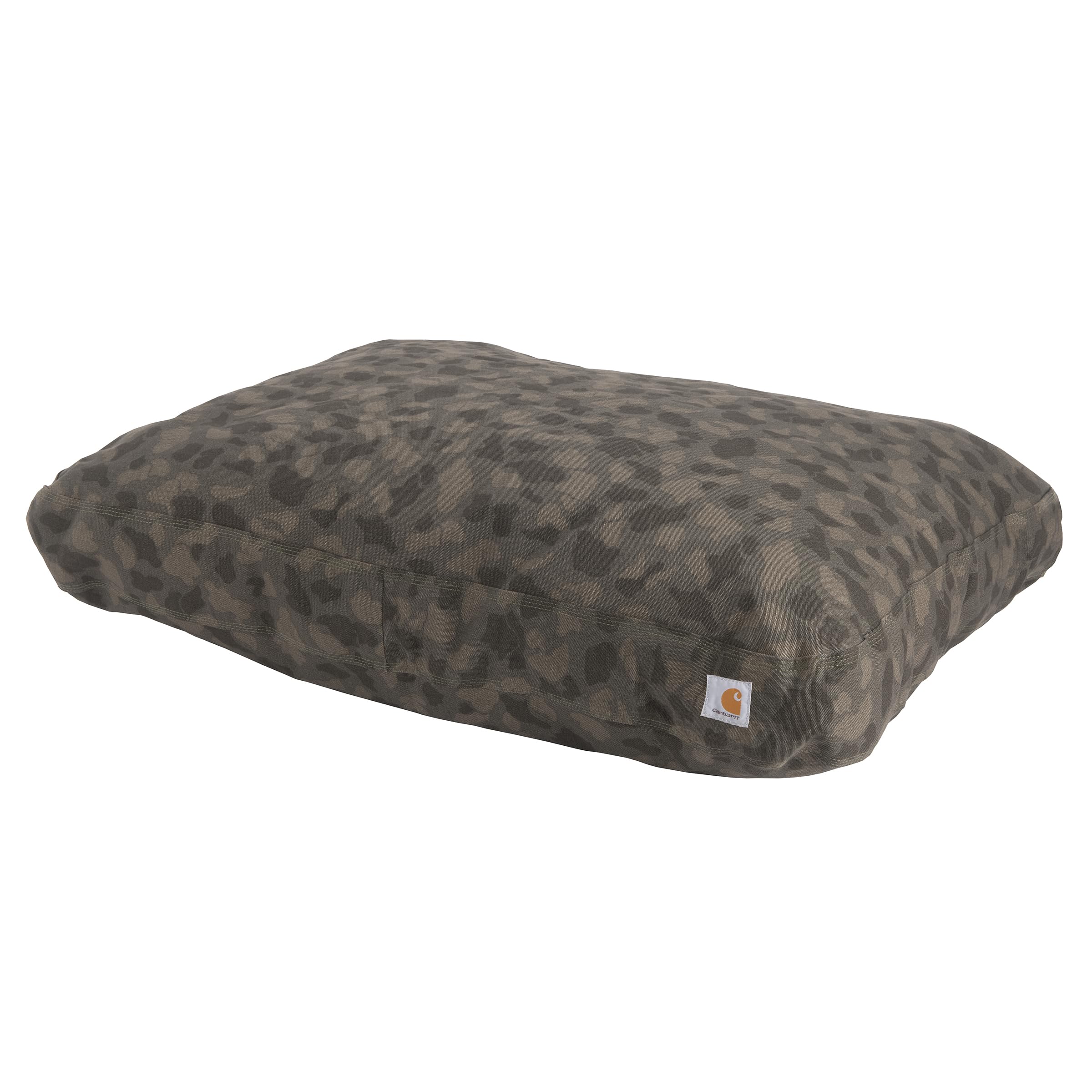 Carhartt Firm Duck Dog Bed Durable Canvas Pet Bed with Water-Repellent Shell Tarmac Duck Camo Large