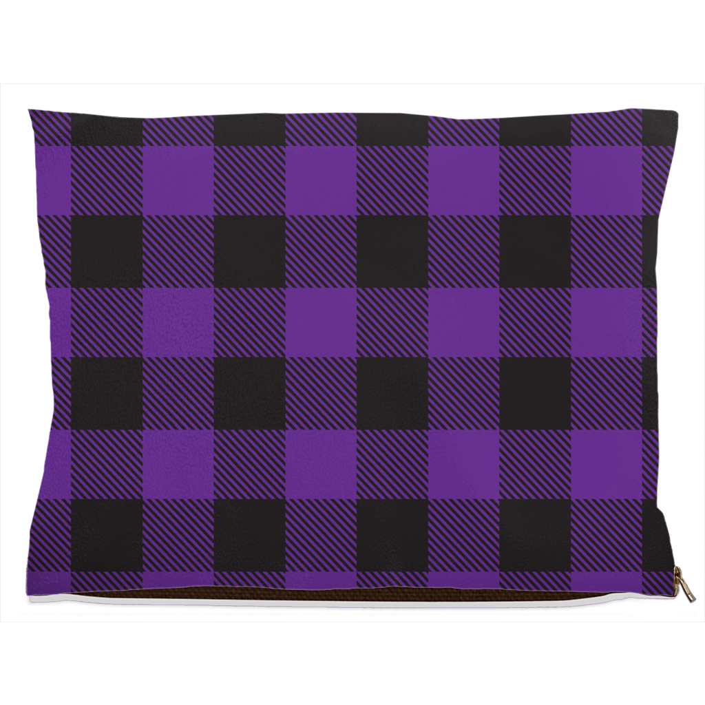 Buffalo Plaid Purple Dog Bed