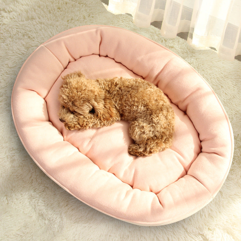 Premium Thick Plush Round Dog Bed for Fall/Winter
