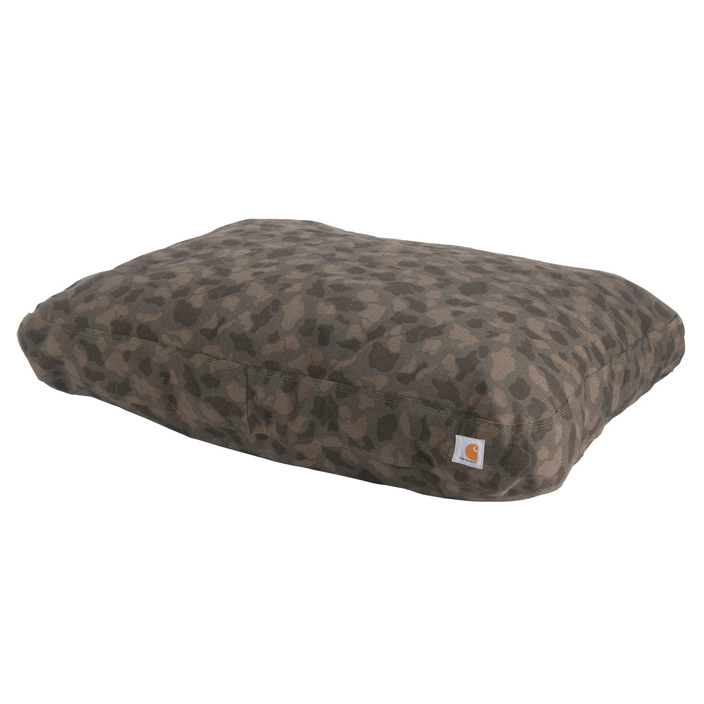 Carhartt Firm Duck Dog Bed Durable Canvas Pet Bed with Water-Repellent Shell Tarmac Duck Camo Large
