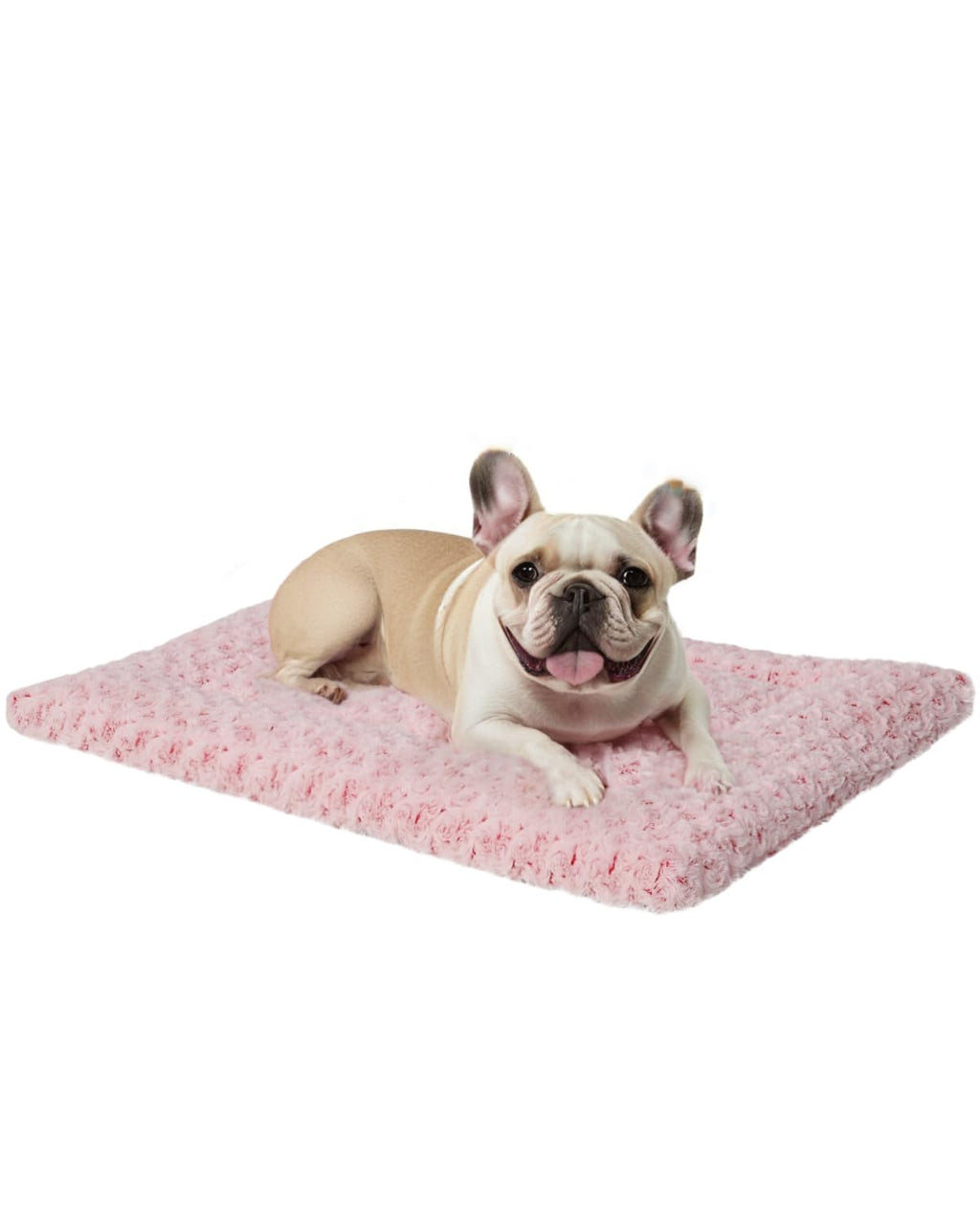 Washable Dog Bed Mat Reversible Dog Crate Pad Soft Fluffy Pet Kennel Beds Dog Sleeping Mattress for Large Jumbo Medium Small Dogs 35 x 22 Inch Pink