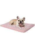 Washable Dog Bed Mat Reversible Dog Crate Pad Soft Fluffy Pet Kennel Beds Dog Sleeping Mattress for Large Jumbo Medium Small Dogs 35 x 22 Inch Pink