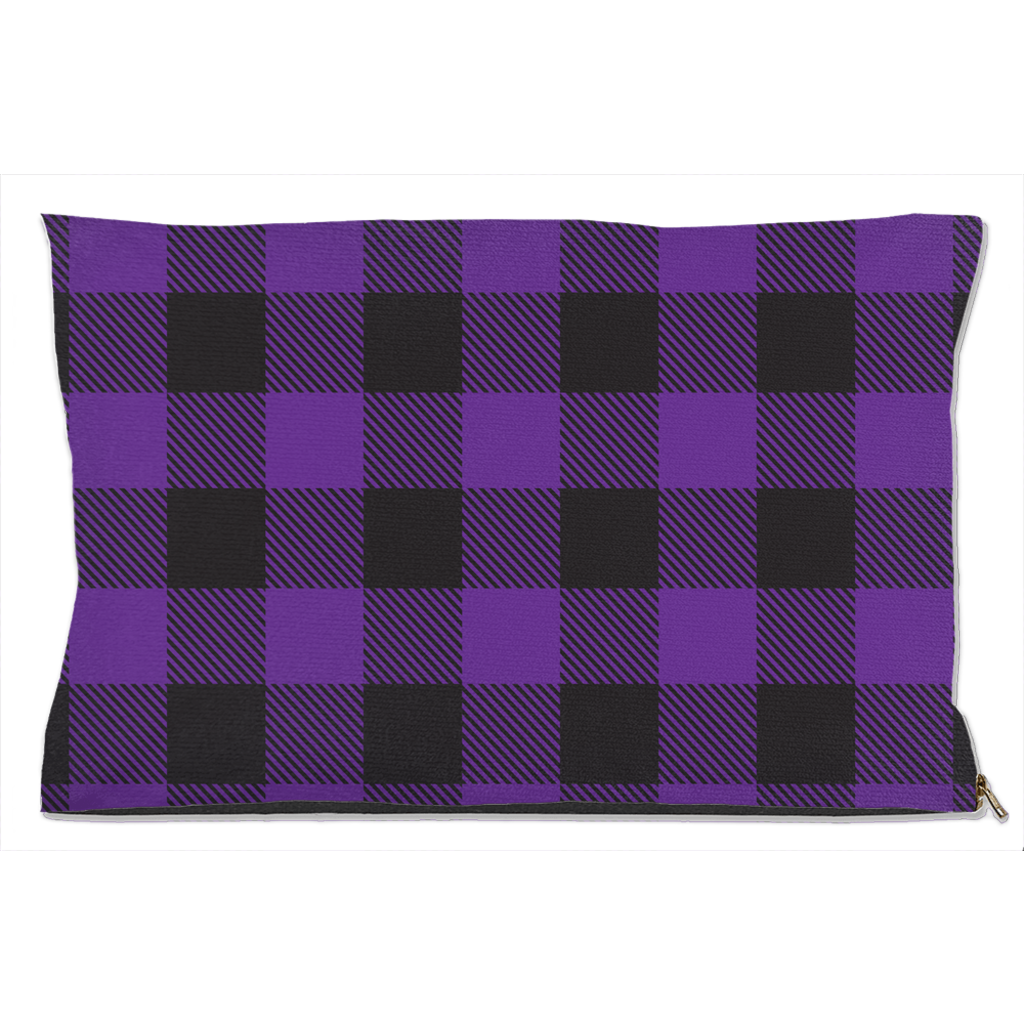 Buffalo Plaid Purple Dog Bed
