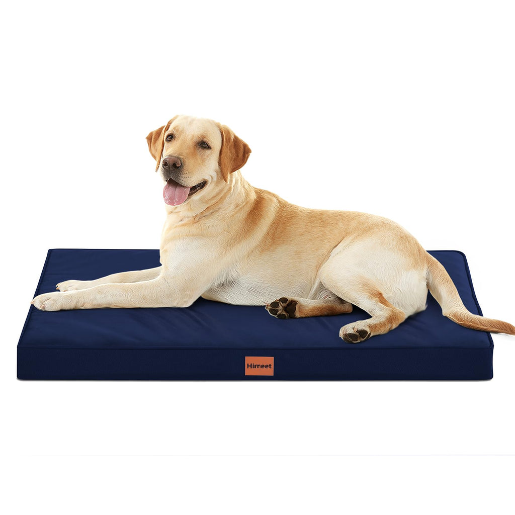 HIMEET- Indestructible Dog Bed with Durable Oxford Frame Extra Large Dog Bed 42 Inch Navy Waterproof Dog Bed XL Outdoor XLarge Dog Bed Washable XL Dog Bed for CreatJumbo Dog Bed for Huge Dogs