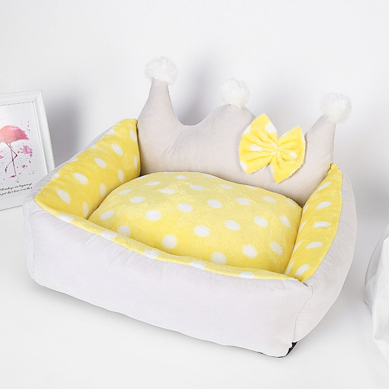 Crown Dog Bed - Thick Pet Nest for Comfort