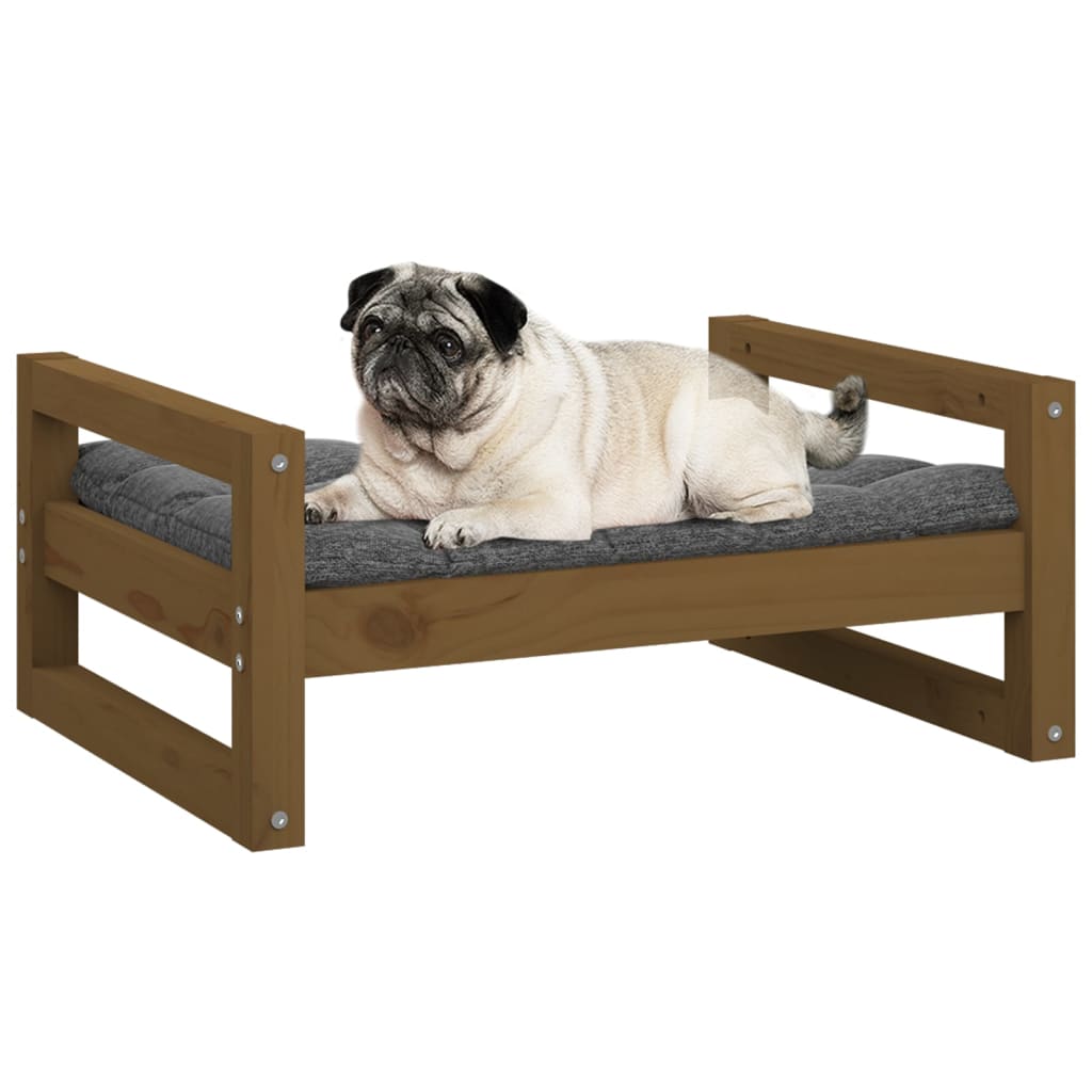 NNEVL Dog Bed Honey Brown 65.5x50.5x28 cm Solid Pine Wood