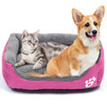 PowerKing Dog beds for Small Dogs Square Pet Bed Dog Bed Mattress Washable Soft Pads with Waterproof Bottom -23.6x 16x 5- Pink
