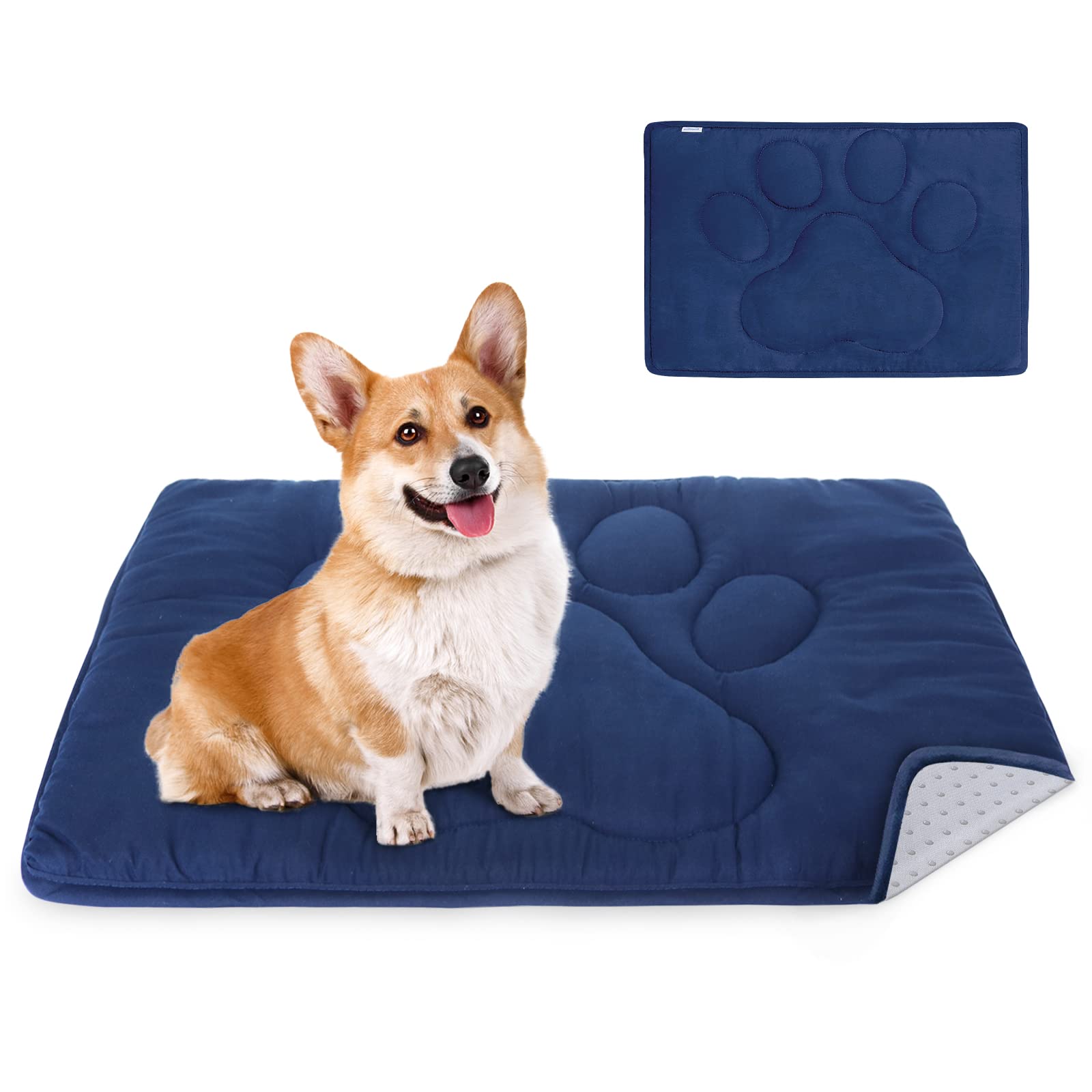 Dog Crate Pad(19"x 30") Dog Crate Mat with Anti-Slip Bottom Dog Mats for Sleeping Breathable Dog Crate Bed Kennel PadDark Colored to Hide Stains Washable Dog Bed Crate Mat