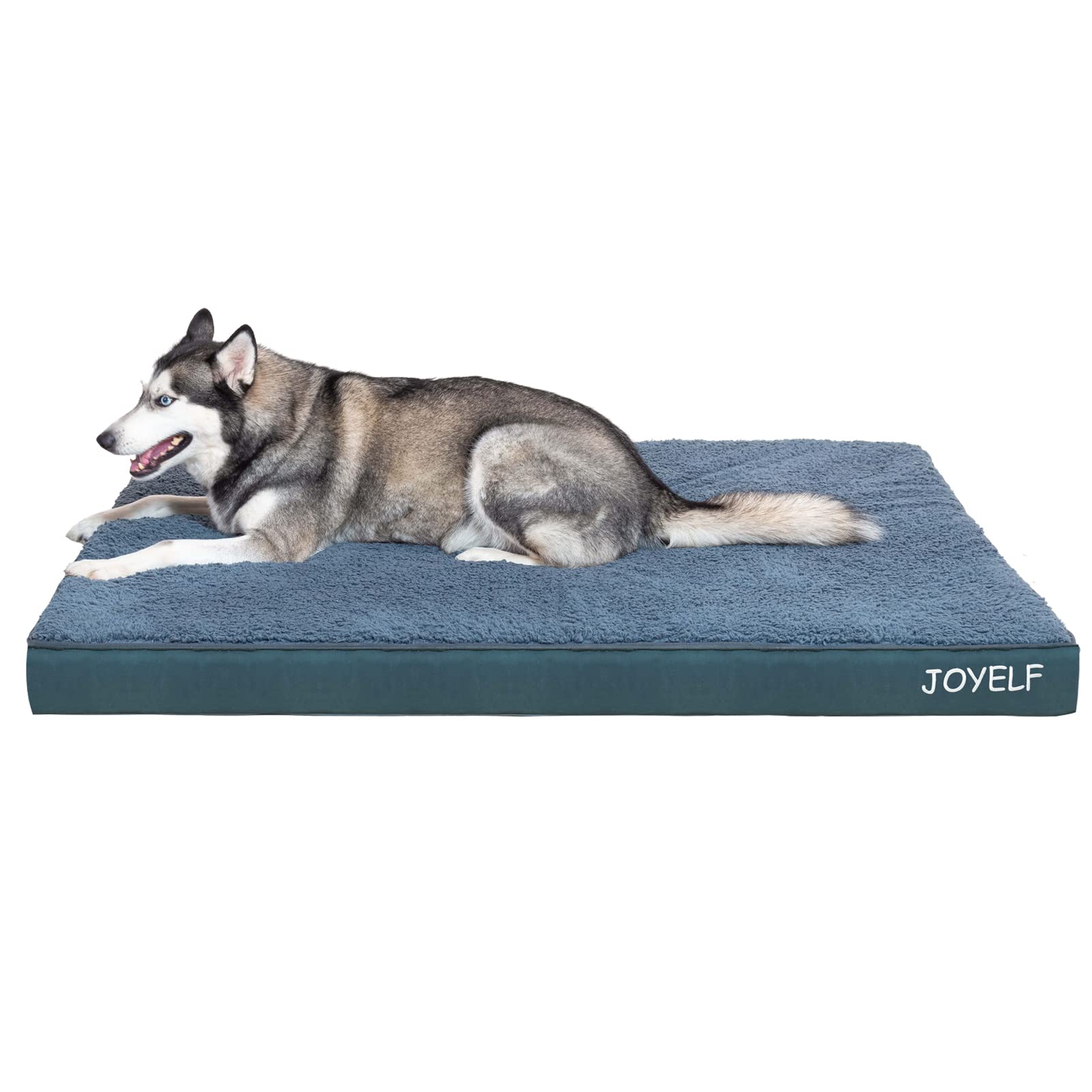 JOYELF XXLarge Dog Crate Bed Mats Orthopedic Dog Bed Egg Crate Foam Dog Mat Waterproof Dog Pad with Washable Removable Cover a Squeaker Toy as Gift