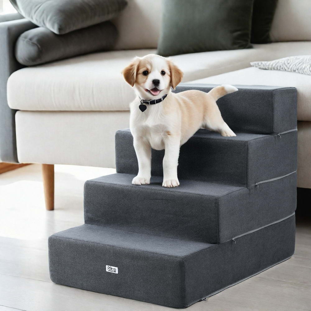 NNEDSZ Dog Ramp Foam Dog Cover Stairs Portable Cat Ladder For Sofa Bed 4 Steps