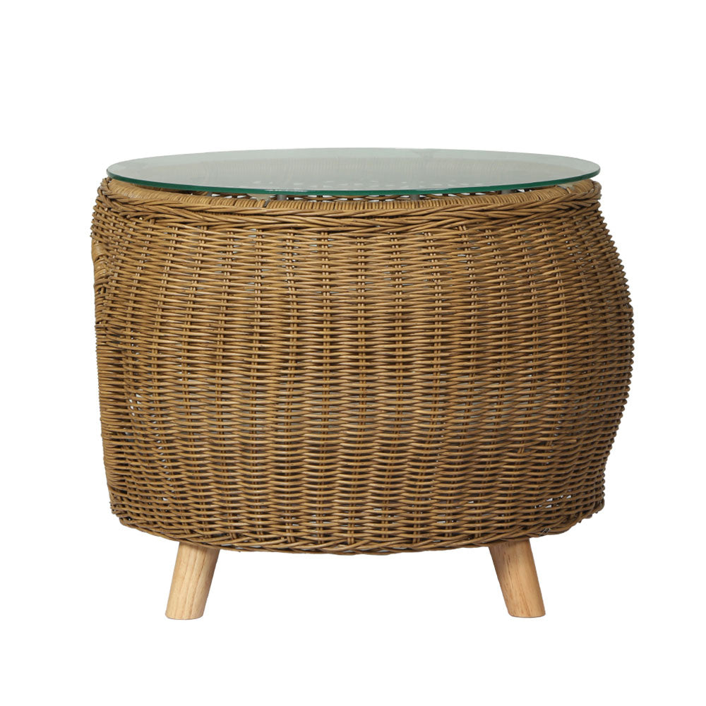 NNEDSZ Gardeon Coffee Side Table Wicker Aluminium Desk Pet Bed Storage Outdoor Furniture