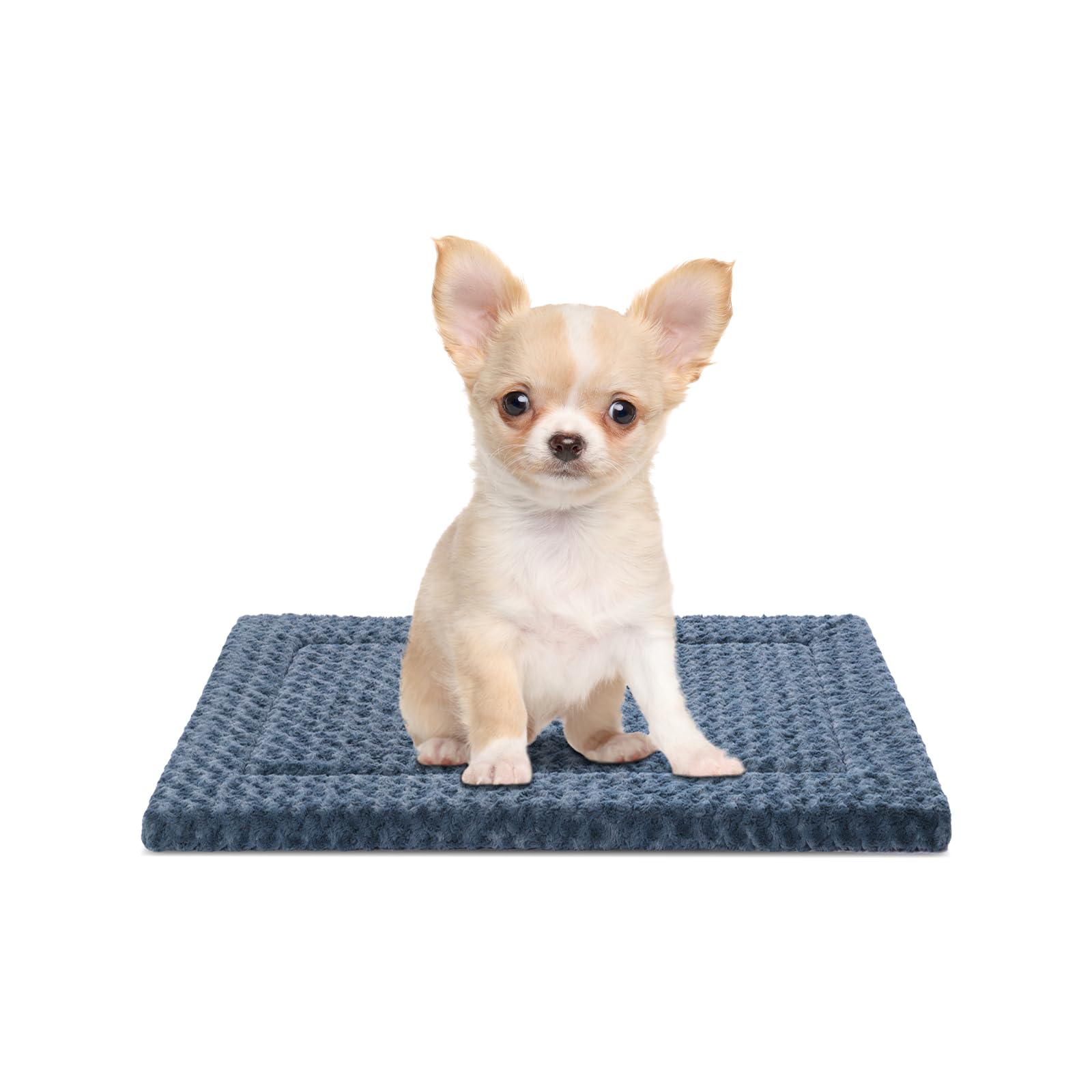 WagWonders Dog Bed Mat Washable Reversible Dog Crate Pad Soft Fluffy Pet Kennel Beds with Anti-Slip Bottom Dog Cat Sleeping Mattress for Medium Small Dogs 23x17x1.5 Inch Gray