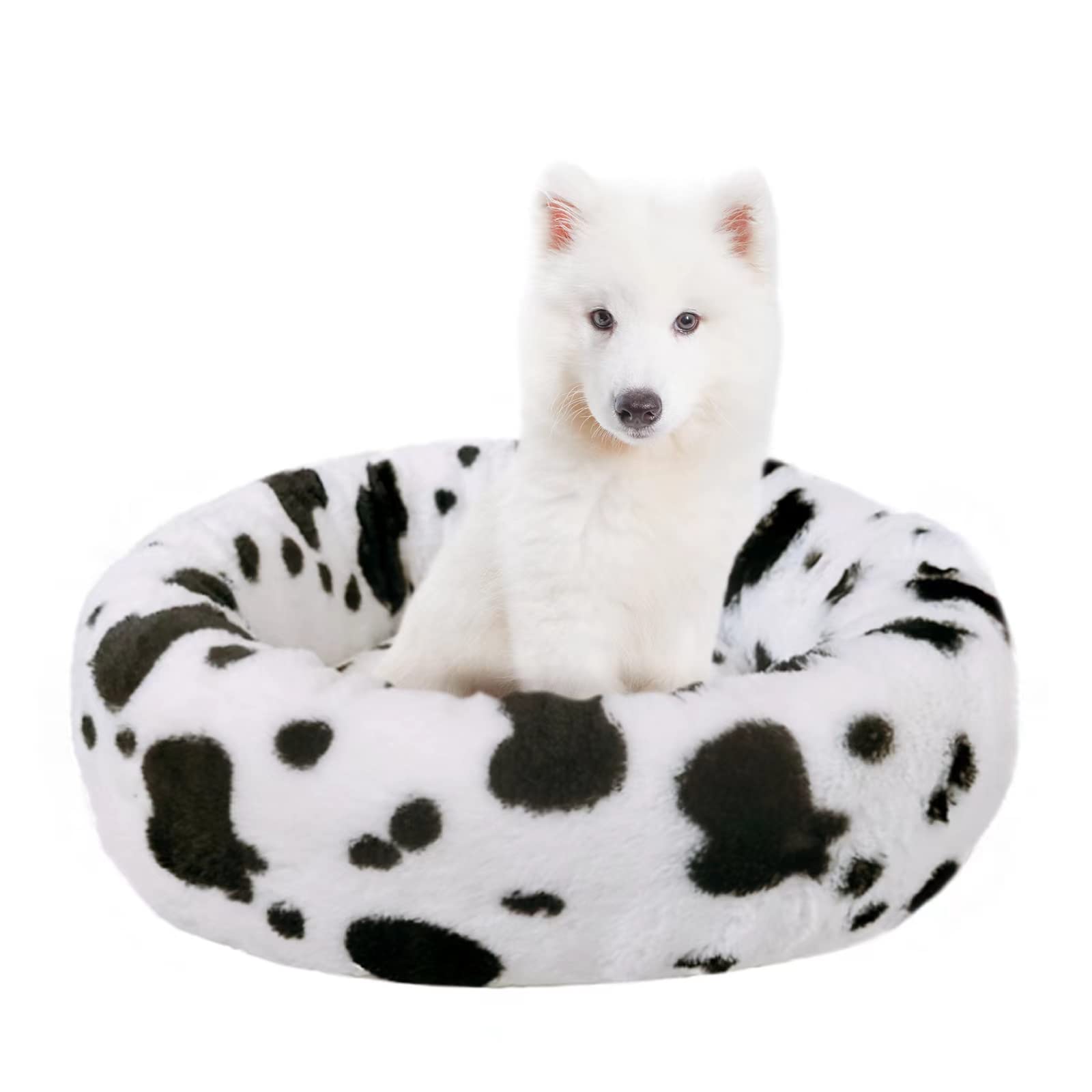 JOPOY Anti-Anxiety Dog Bed Camas para Perros Donut Bed Faux Fur L?25.525.57.5 Inch
