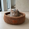Handcrafted Cotton Pet Bed | Brown