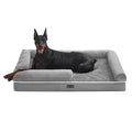 Feandrea Dog Bed Orthopedic Dog Bed Large Dog Bed Waterproof Removable Washable Cover Dog Sofa with Non-Slip Bottom Raised Edges 48 x 33 x 8 Inches Light Gray UPGW078G02V1