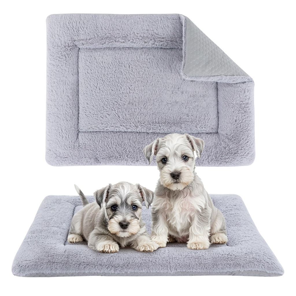 Vetasac Dog Bed Mat Dog Crate Pad ReversibleSoft Kennel Pad Washable Dog Crate Mat (Cool and Warm)Pet Sleeping Mattress for Small Medium Dogs XB009 (36x23Grey)