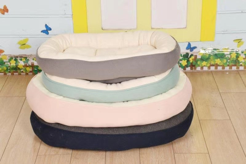 Premium Thick Plush Round Dog Bed for Fall/Winter