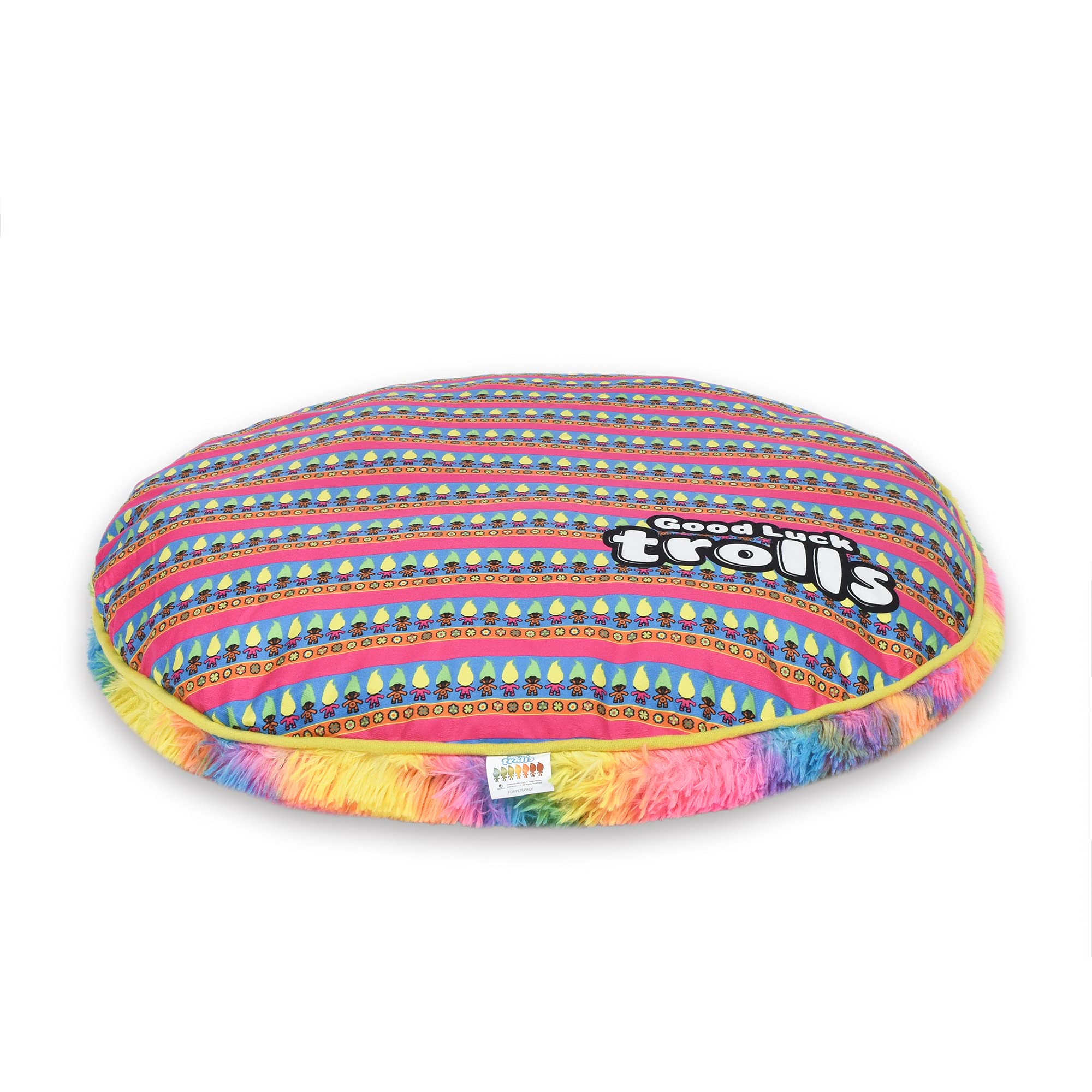 Universal Studios Trolls Good Luck Trolls Dog Napper Bed | Soft Dog Bed Multicolor Rainbow Dog Bed | Comfortable Dog Bed for Dogs | Pet Bed Dog Mat Crate Bed Puppy Bed Trolls Dog Bed