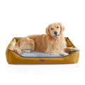 Tidore Orthopedic Dog Beds for Medium Large Dogs Durable Egg Crate Foam Sofa Dog Bed wit Washable Removable CoverWaterproof Lining and Nonskid BottomPet Bed for Large Dogs (Mustard Yellow X-Large)