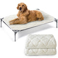 Elevated Dog Bed Pad Waterproof 2 Pack Soft Plush Dog Pet Pad Large for Dog Cot Bed Machine Washable Dog/Cat Beds Pad with Corner Straps Waterproof (Pad Only Bed not Included)