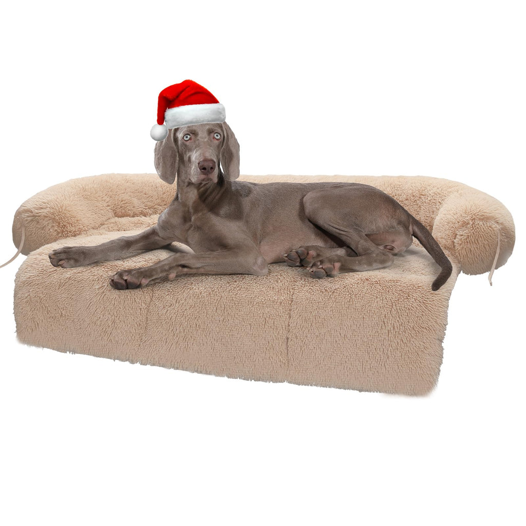 MUTTROS Dog Bed Large Sized Dog Fluffy Dog Bed Couch Cover Calming Large Dog Bed Washable Dog Mat for Furniture ProtectorPerfect for Small Medium and Large Dogs and Cats