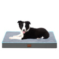 Bedfolks 3" Thick Orthopedic Dog Bed for Medium Dogs Memory Foam Dog Bed with Lining and Removable Cover Reversible Washable Dog Mattress for Crate Grey
