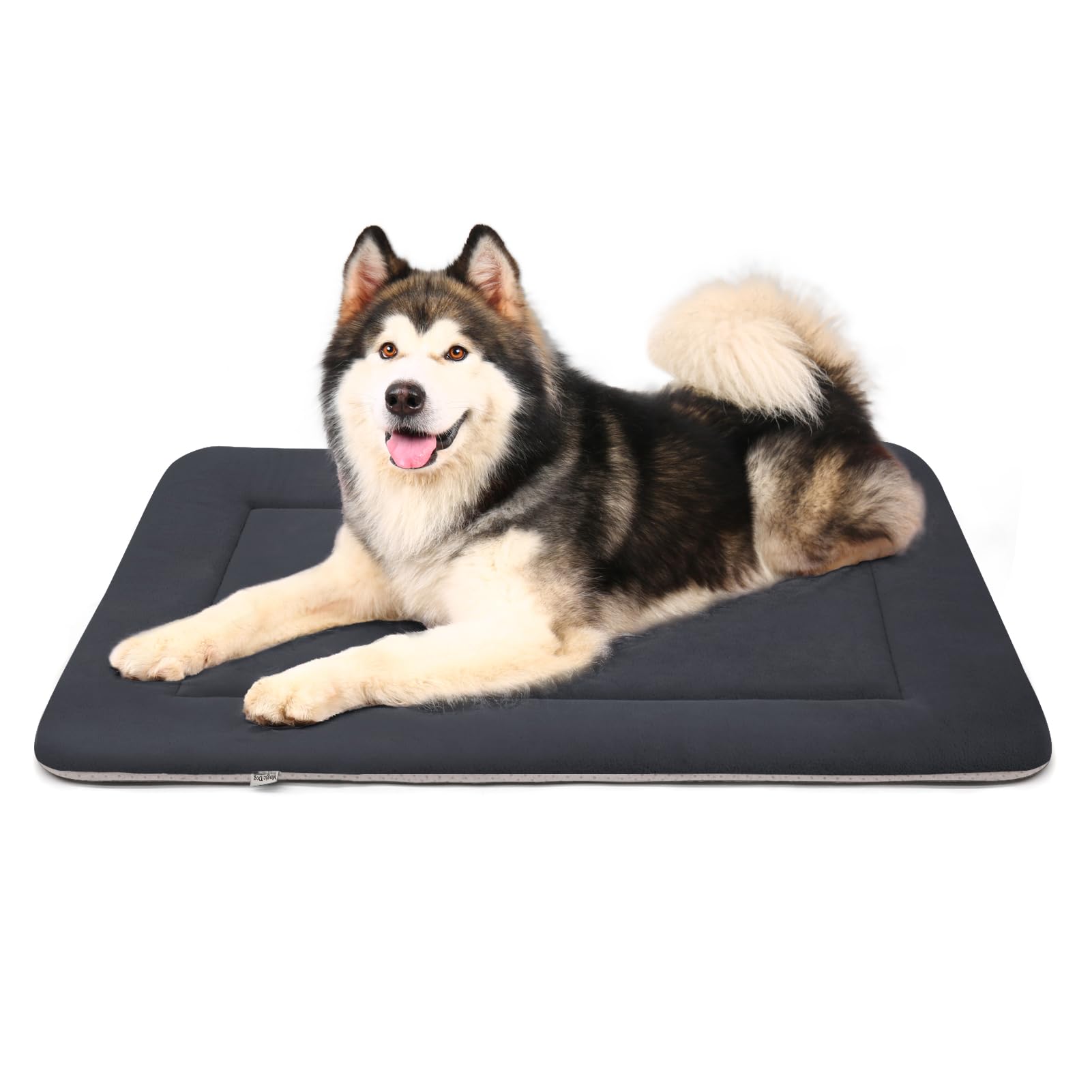 Magic Dog Extra Large Dog Bed Soft Dog Crate Pad Dog Mat Jumbo 48 Inches Machine Washable Pet Bed Kennel Pad with Non-Slip Bottom Dark Gray