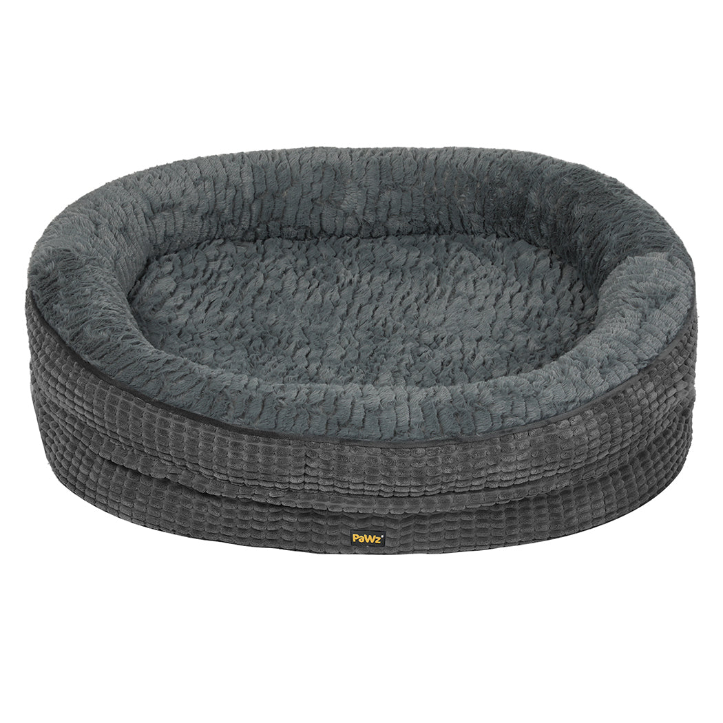 Pawz Orthopedic Plush Dog Bed Soft Washable Pet Bed Grey Cosy Cushion L Size