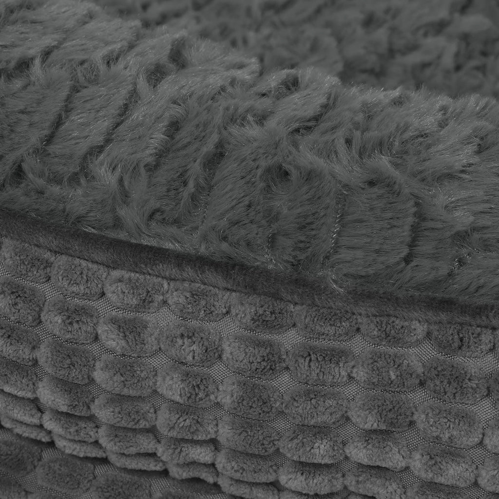 Pawz Orthopedic Plush Dog Bed Soft Washable Pet Bed Grey Cosy Cushion L Size