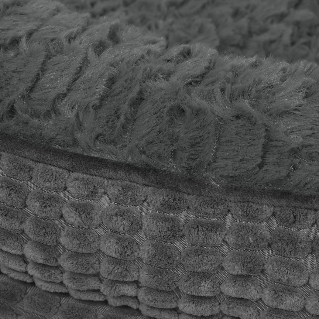 Pawz Orthopedic Plush Dog Bed Soft Washable Pet Bed Grey Cosy Cushion L Size
